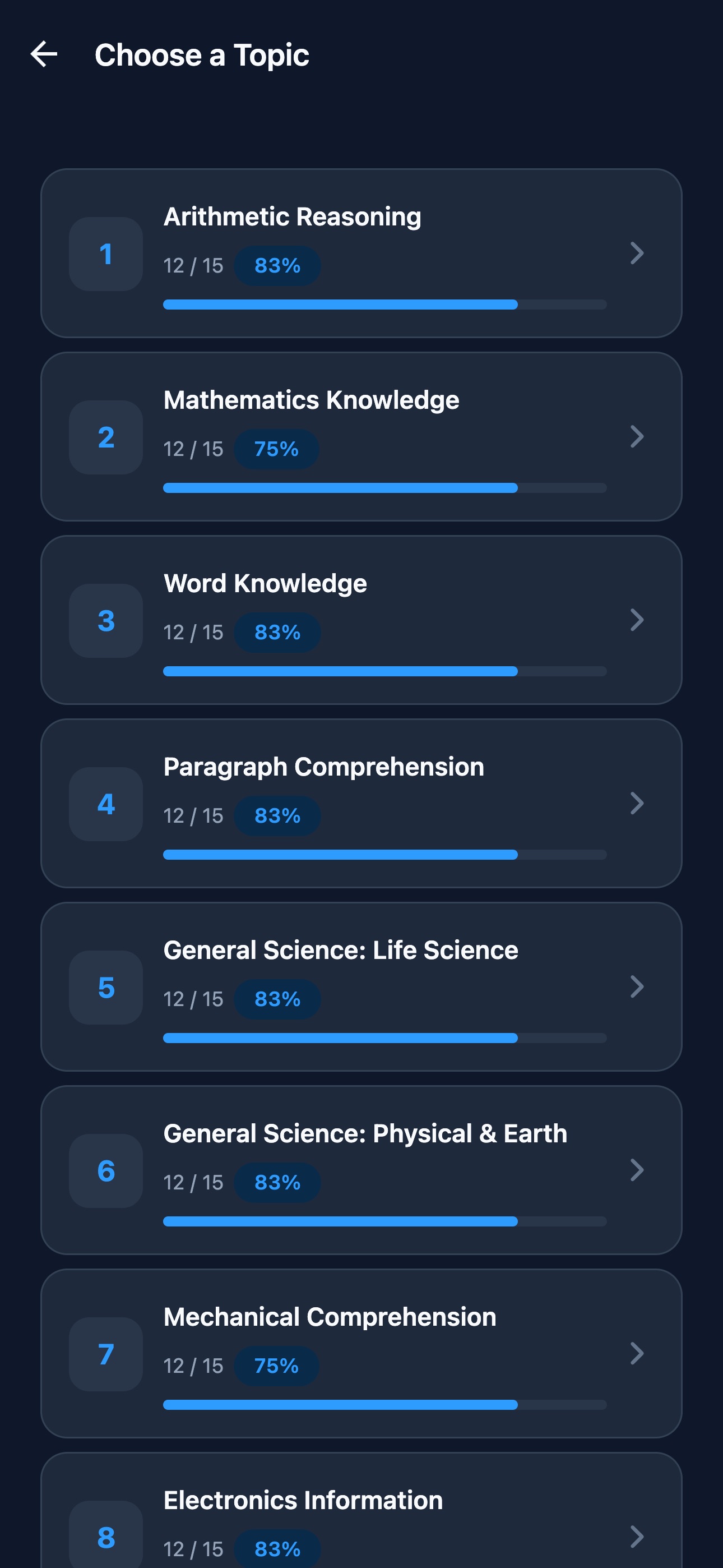 Screenshot 2 of ASVAB Practice Exam Prep
