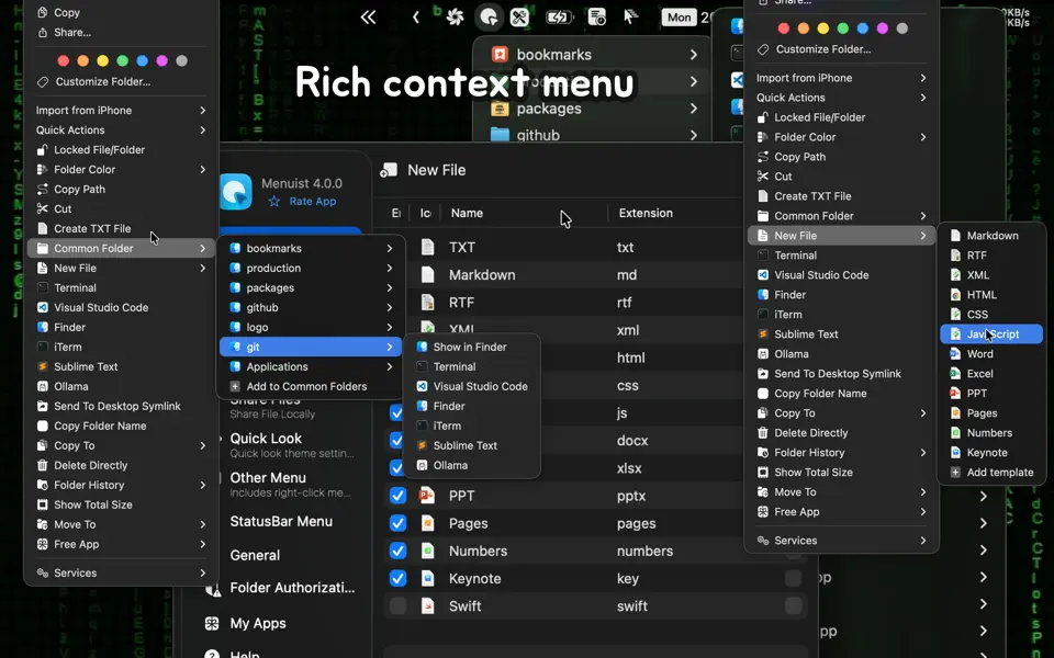 Screenshot 1 of Menuist: Right-Click & MenuBar 4.4.1