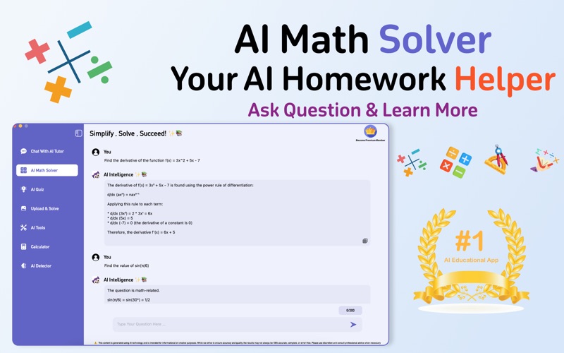 AI Math Solver-Ask AI Homework iPhone screenshot