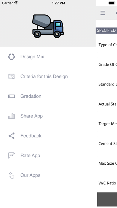 Design of Concrete Mix Screenshot