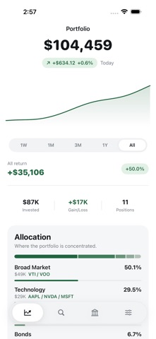 Moment: Stock Portfolio iPhone screenshot