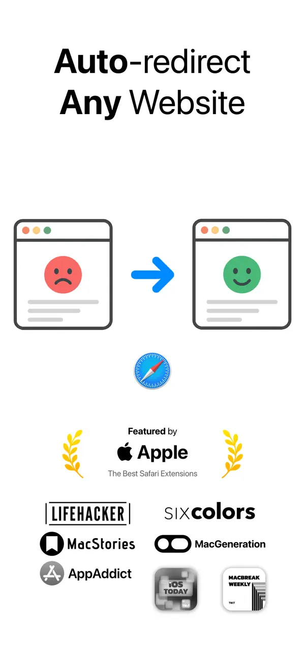 #1. RedirectWeb: Smart URL Router (iOS) Door: Manabu Nakazawa