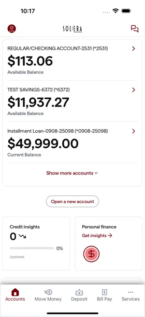 Solera National Bank screenshot 2