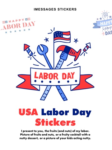 USA Labor Day Stickers iPad screenshot