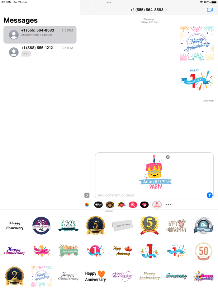 Anniversary Stickers - Wishes