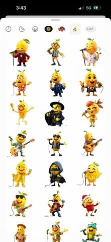 Singing Lemon Stickers iPhone screenshot
