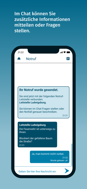 ‎nora - Notruf-App Screenshot