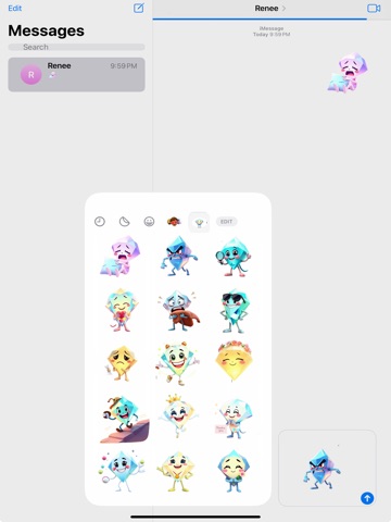 Sparkling Diamond Stickers iPad screenshot