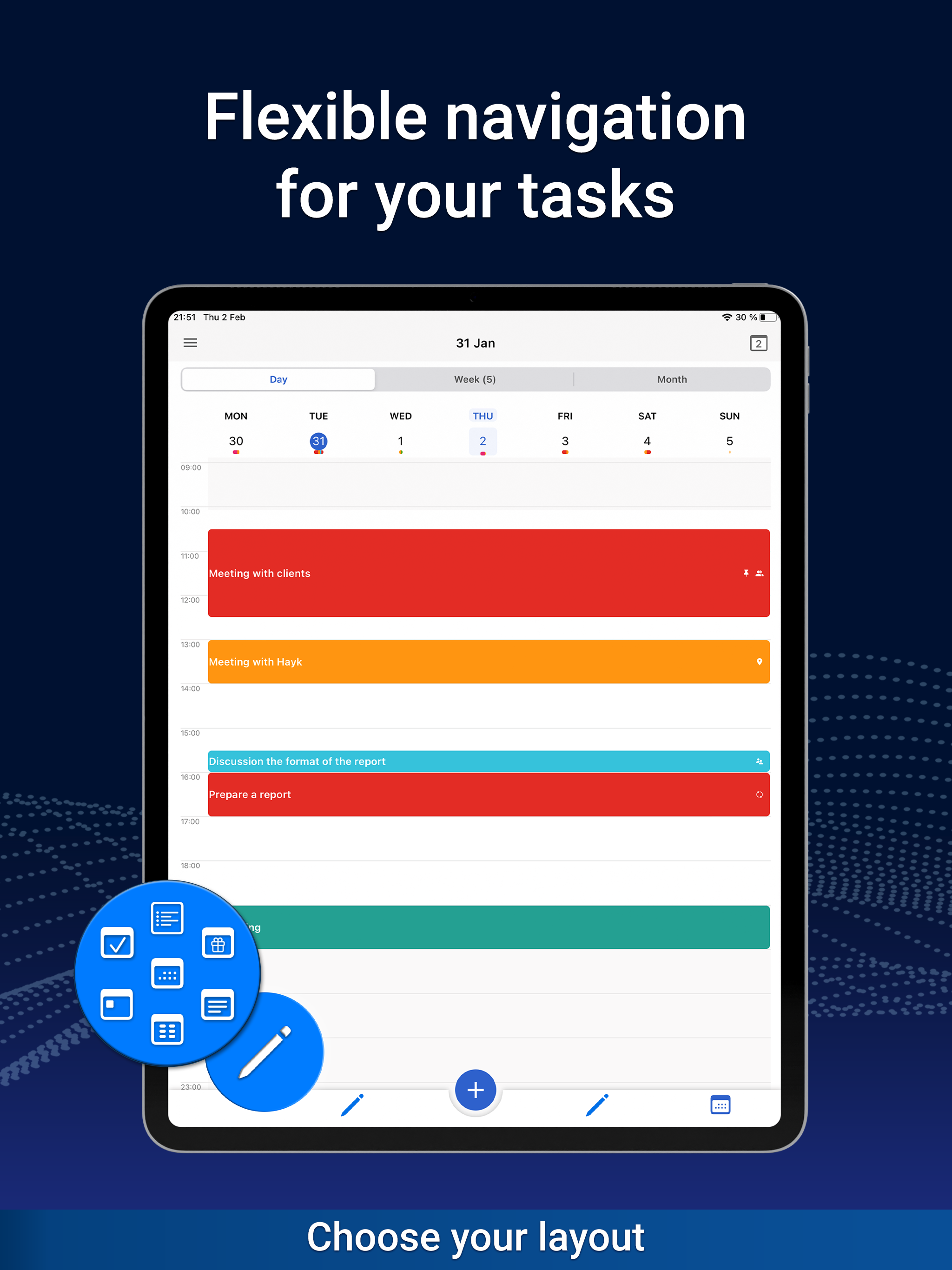 HUB: Calendar, Notes, Budget