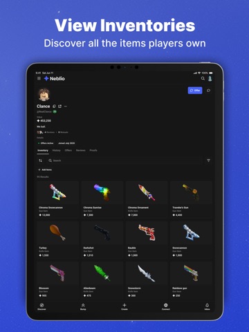 Neblio: In-Game Trading iPad screenshot