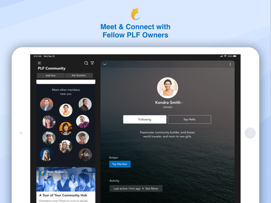 PLF Community iPad screenshot 1 - Business app