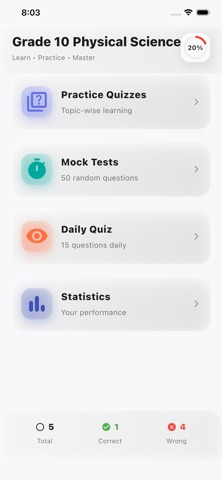 Grade 10 Physical Science iPhone screenshot