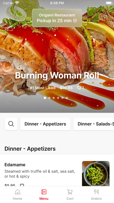 Origami Restaurant Screenshot