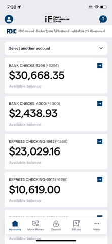 First Enterprise Bank Mobile Screenshot 1 of 6