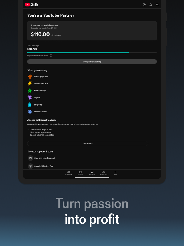 ‎YouTube Studio Screenshot