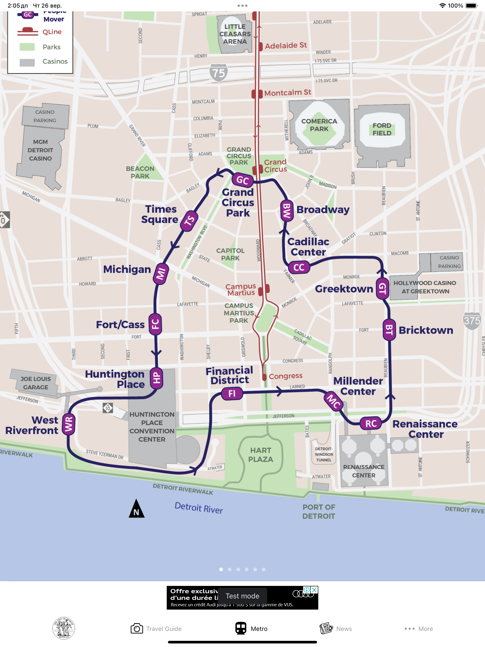 Detroit Guide and Subway map