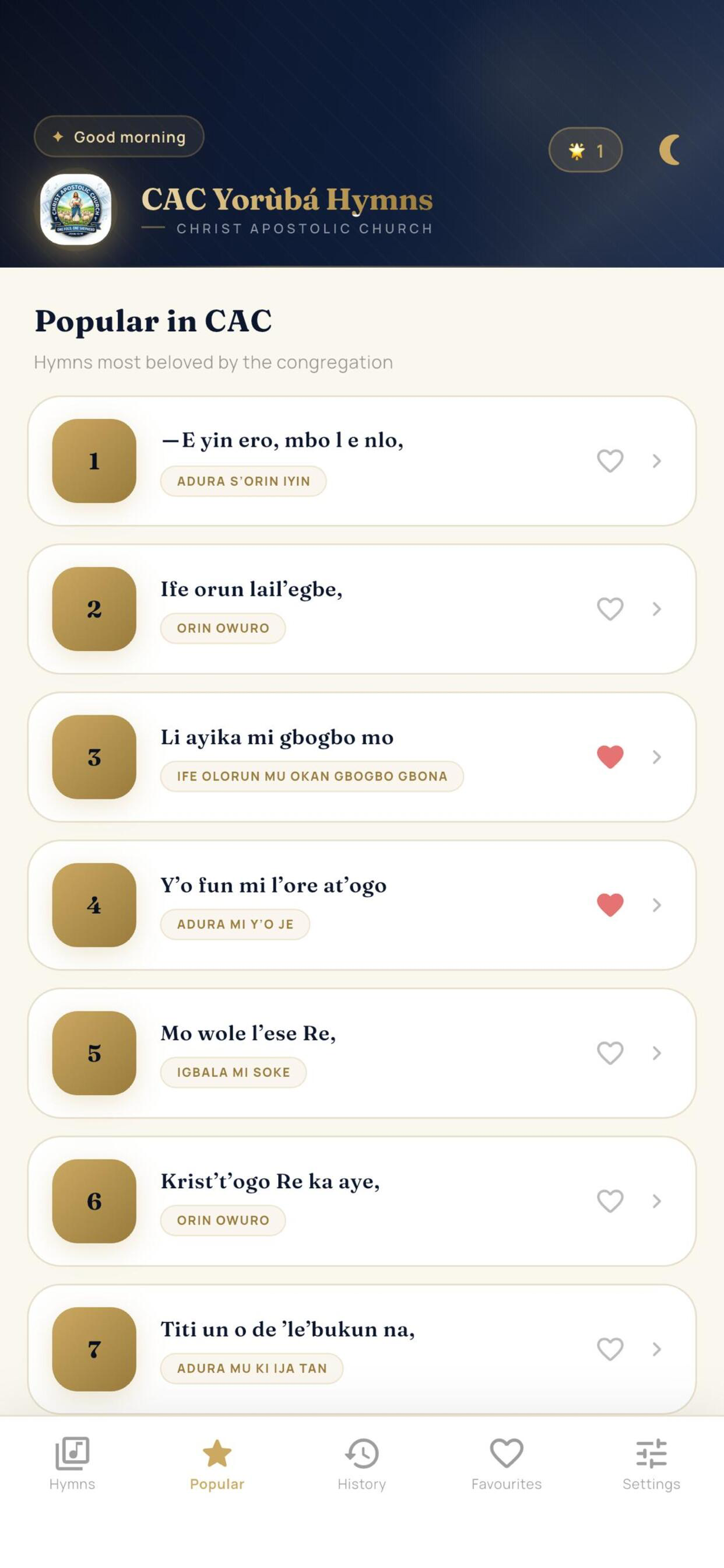 CAC Yoruba Hymns