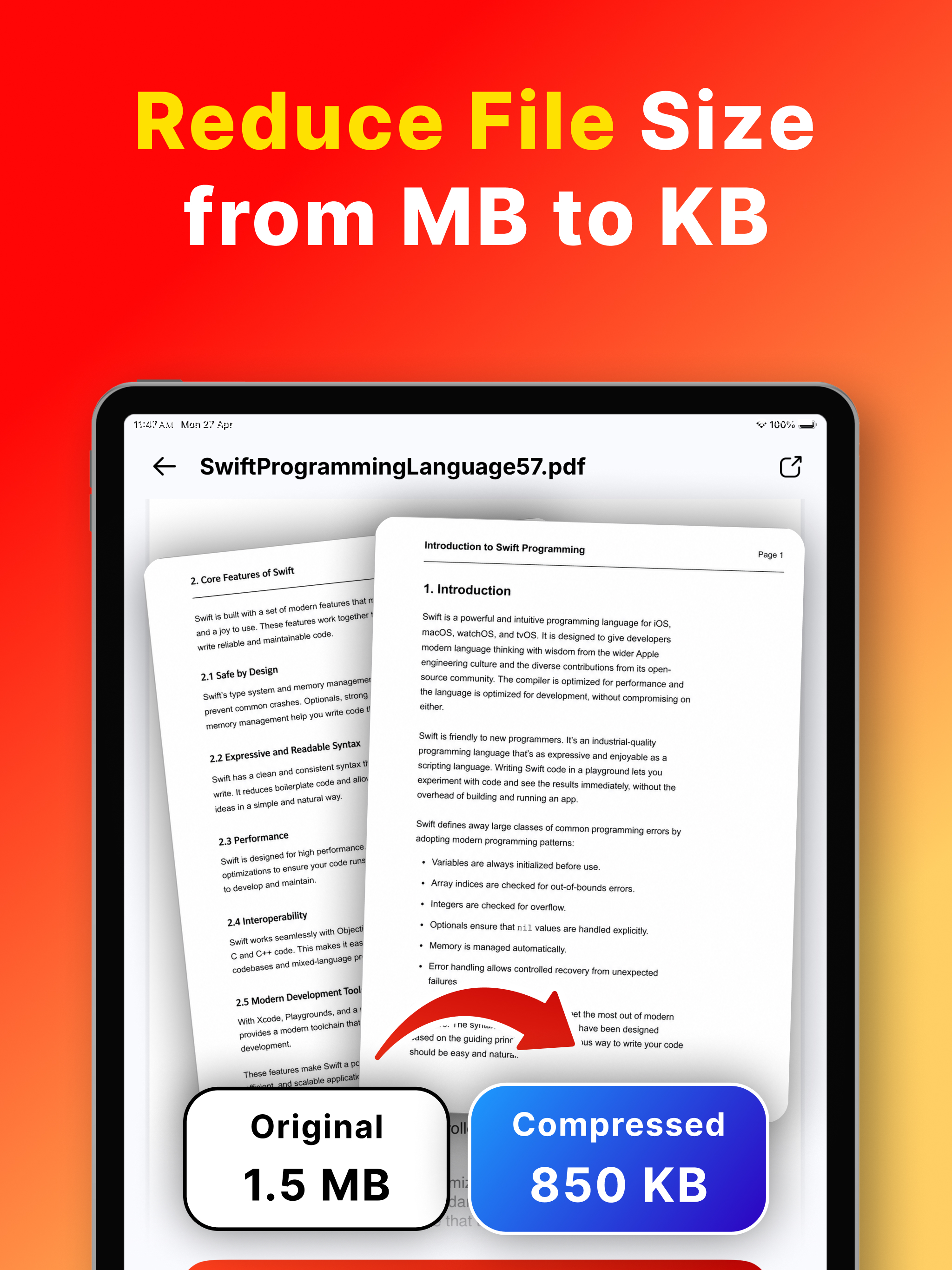 Compress PDF File - Shrinkr