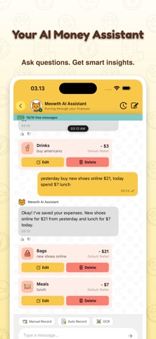 MoneyKu: AI Expense Tracker iPhone screenshot
