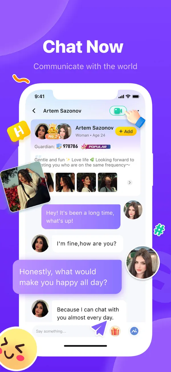 Screenshot #3 pour Heya - Video chat.Live.Friends
