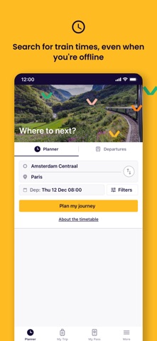 Eurail/Interrail Rail Planner screenshot