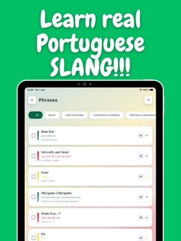 Learn European Portuguese Pro iPad screenshot