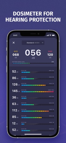 Sound Decibel Meter-NIOSH,OSHA iPhone screenshot