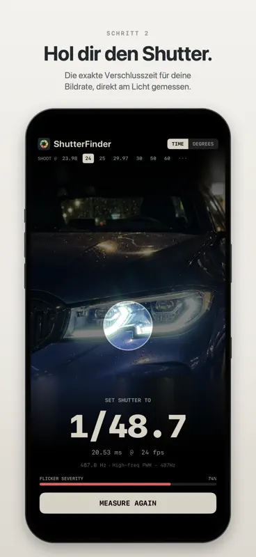 ShutterFinder: Flicker Meter screenshot 2 of 3