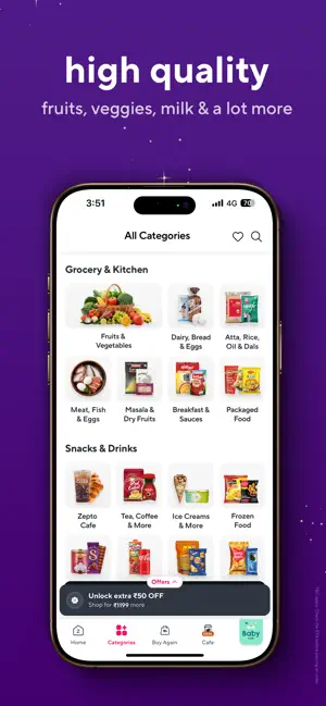 Zepto: Groceries in minutes screenshot 2