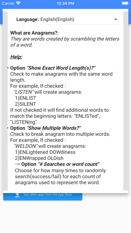 #5. Anagram Maker (iOS) 由: Keith Harryman