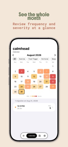 Migraine Tracker: calmhead Screenshot 3 of 4