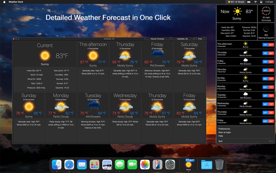 #2. Weather Dock+ Desktop forecast (macOS) 由: Voros Innovation