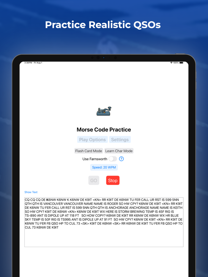 Morse Code Trainer  Practice