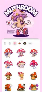 Cute Mushroom Stickers screenshot #1 for iPhone