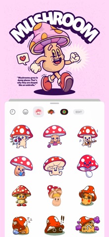 Cute Mushroom Stickersのおすすめ画像1