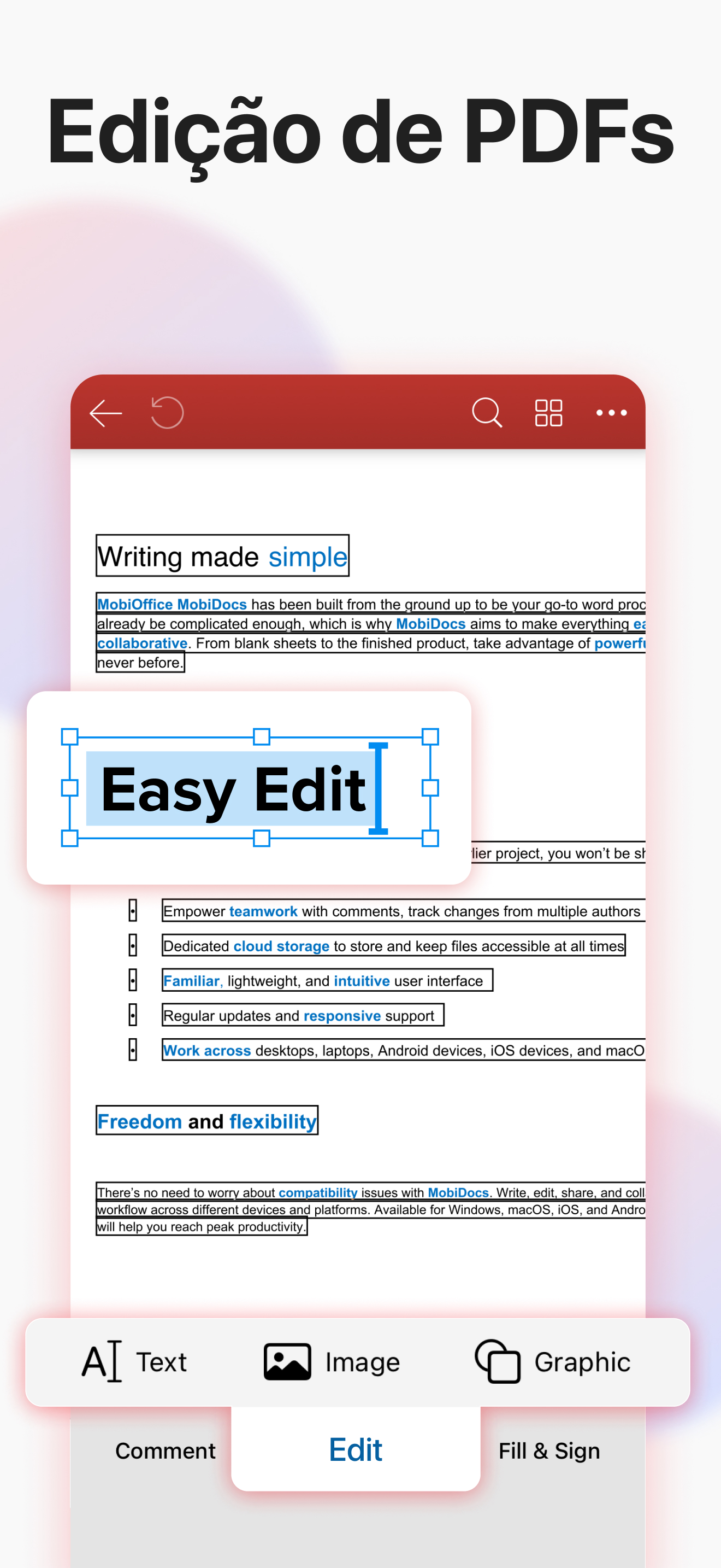 MobiPDF: Digitalize e edite