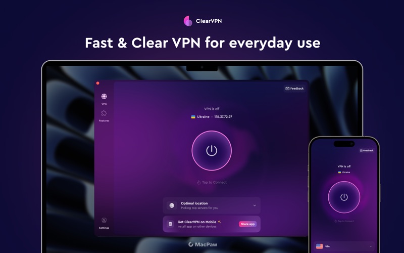 clearvpn: vpn you love using iphone screenshot 1