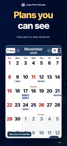 Large Print Calendar Screenshot 6 of 8