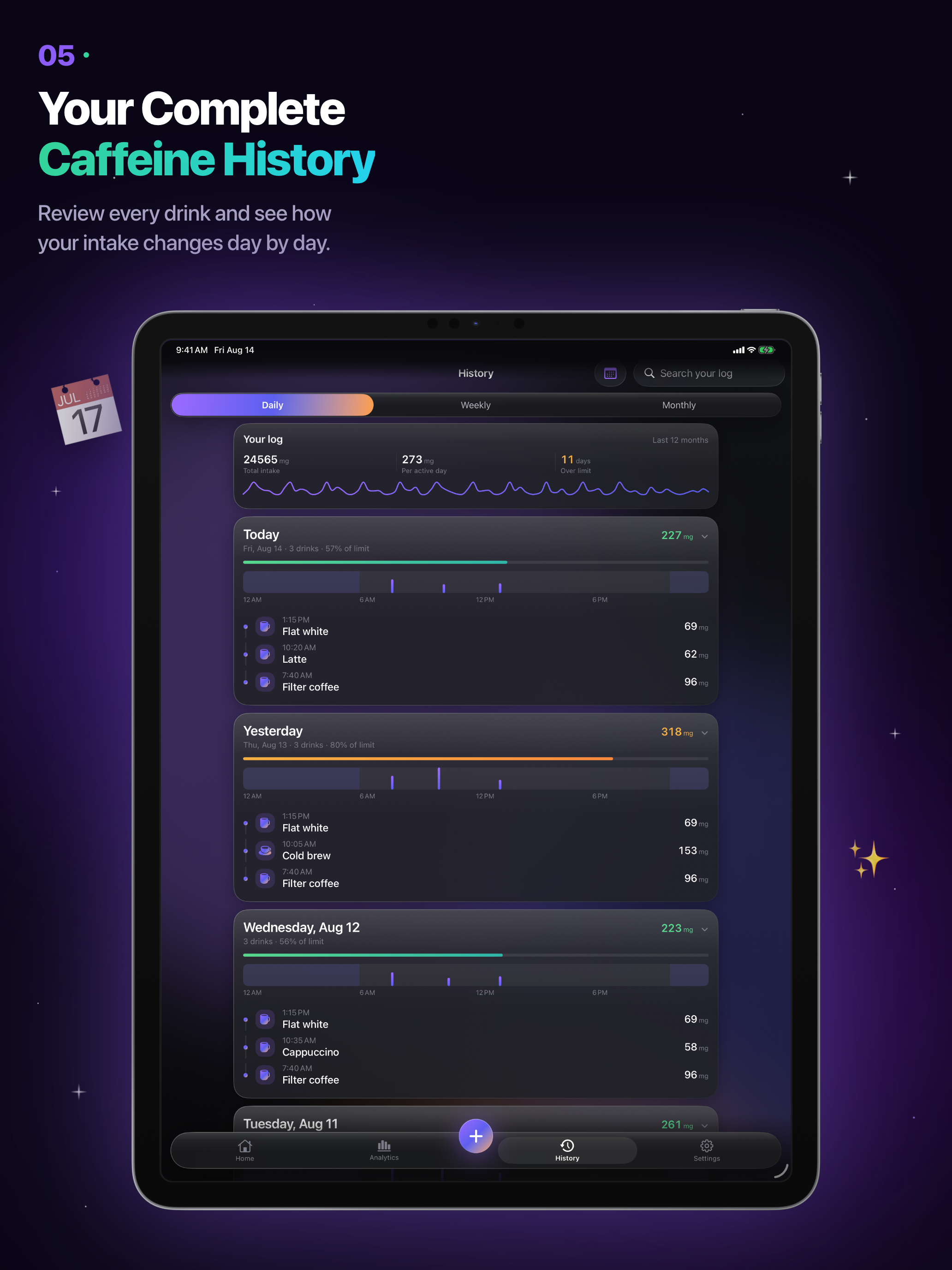 Caffeine Tracker: mCaffee screenshot 13