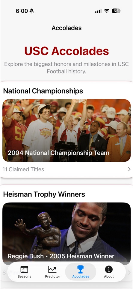 USC Football Tracker screenshot 3