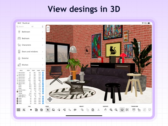 Sweet Home 3D: Plan Your House iPad screenshot 6 - Graphics & Design app