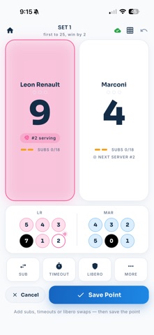 Scoresheet Live screenshot