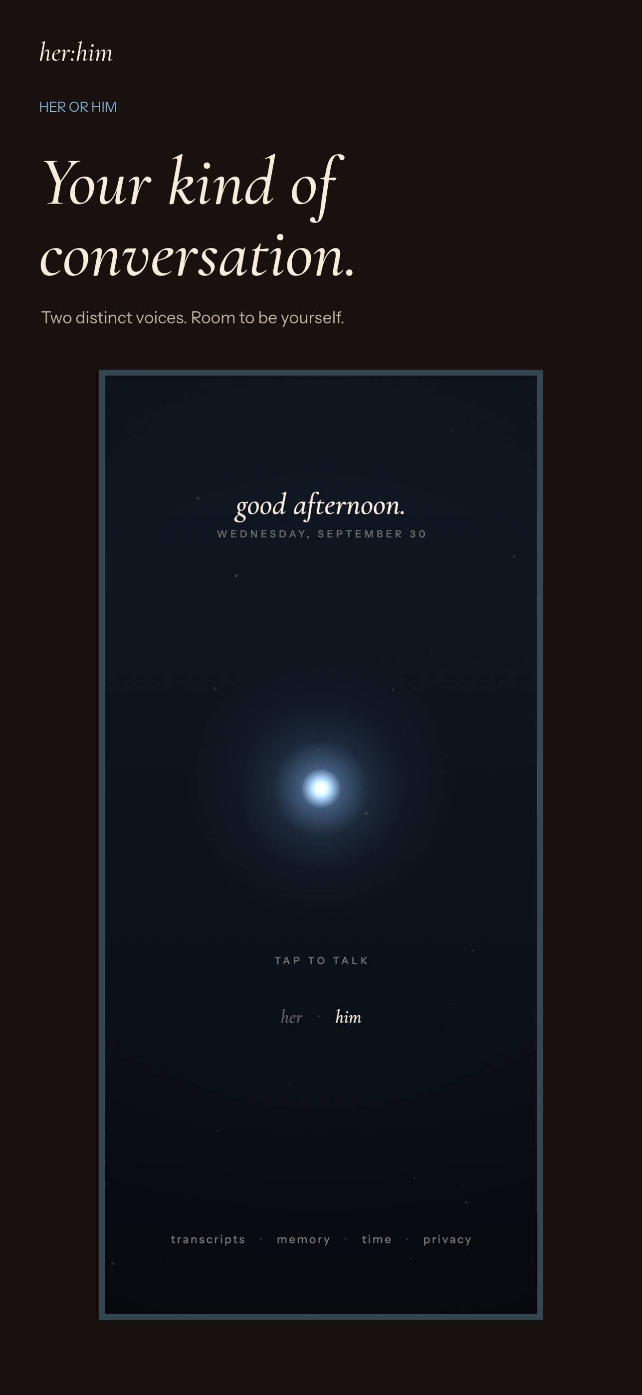 Screenshot 3 of Her:Him: AI Voice Companion