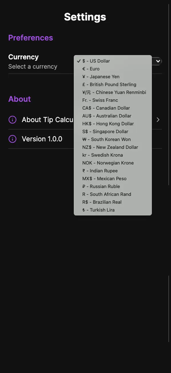 #2. Tip Calculator Classic (iOS) By: Andrew Chang