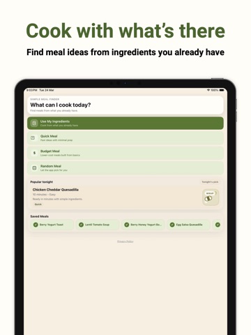 What To Cook: Easy Recipes iPad screenshot