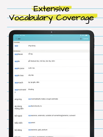 Vietnamese English Dictionary* iPad screenshot