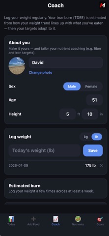 MacroOne: Calorie Counter iPhone screenshot