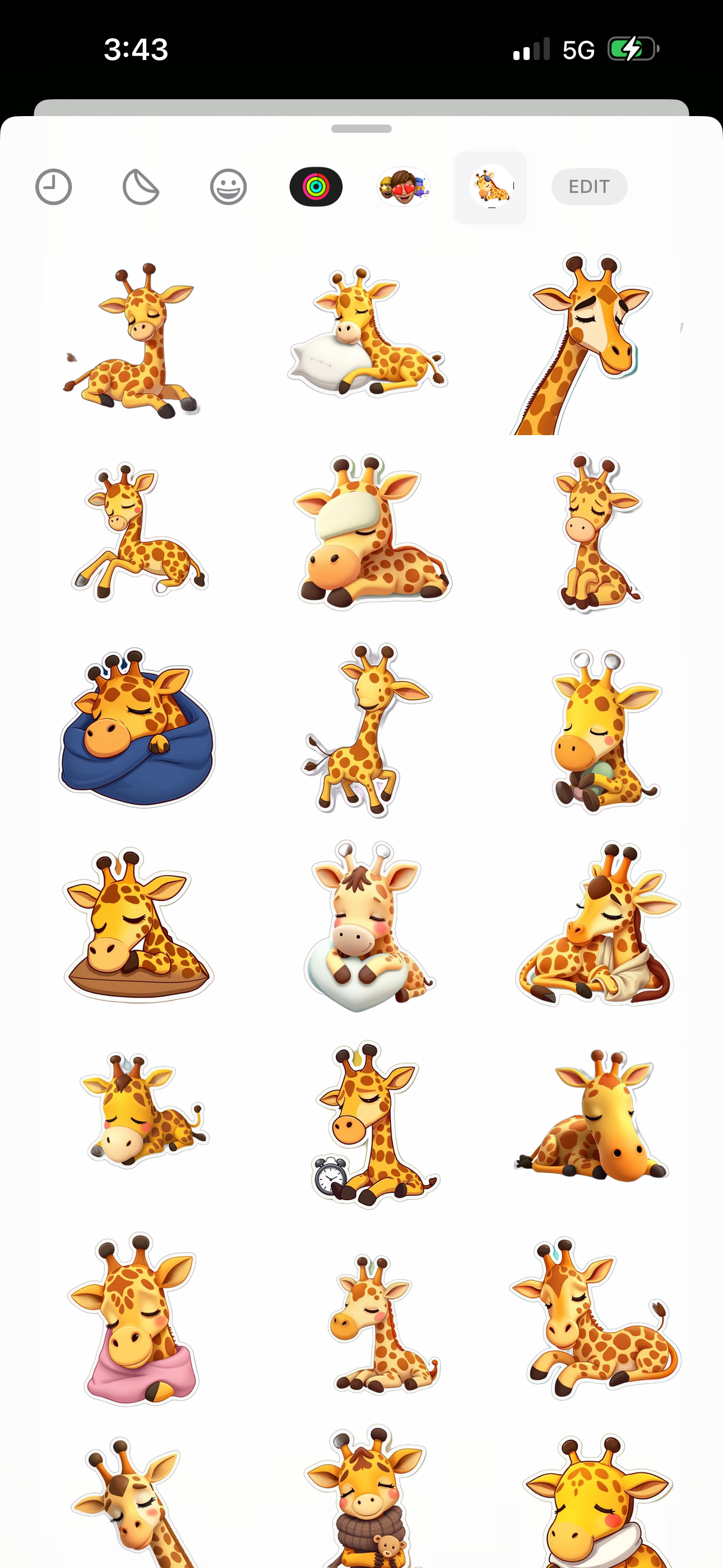 Sleeping Giraffe Stickers screenshot 2