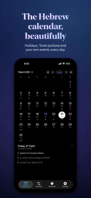 Chodesh Hebrew Date & Calendar screenshot 1 of 5