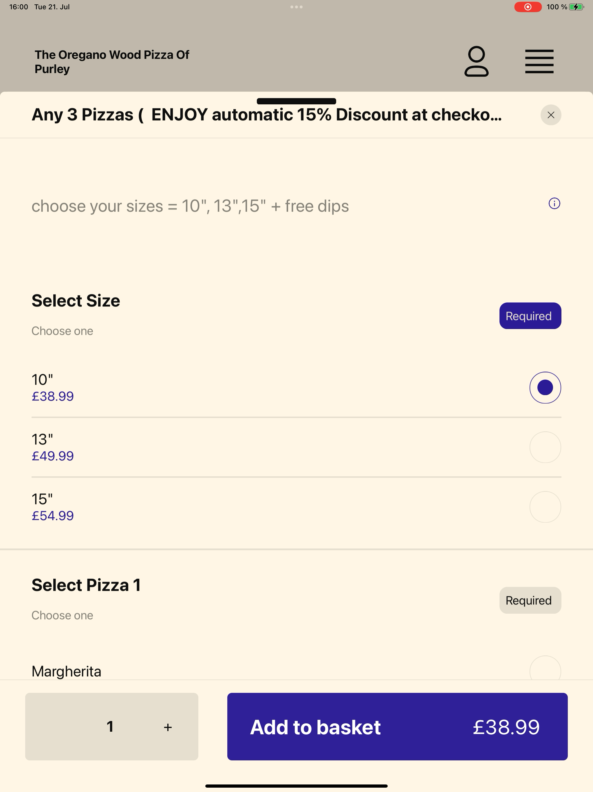 The Oregano Wood Pizza Purley screenshot 16